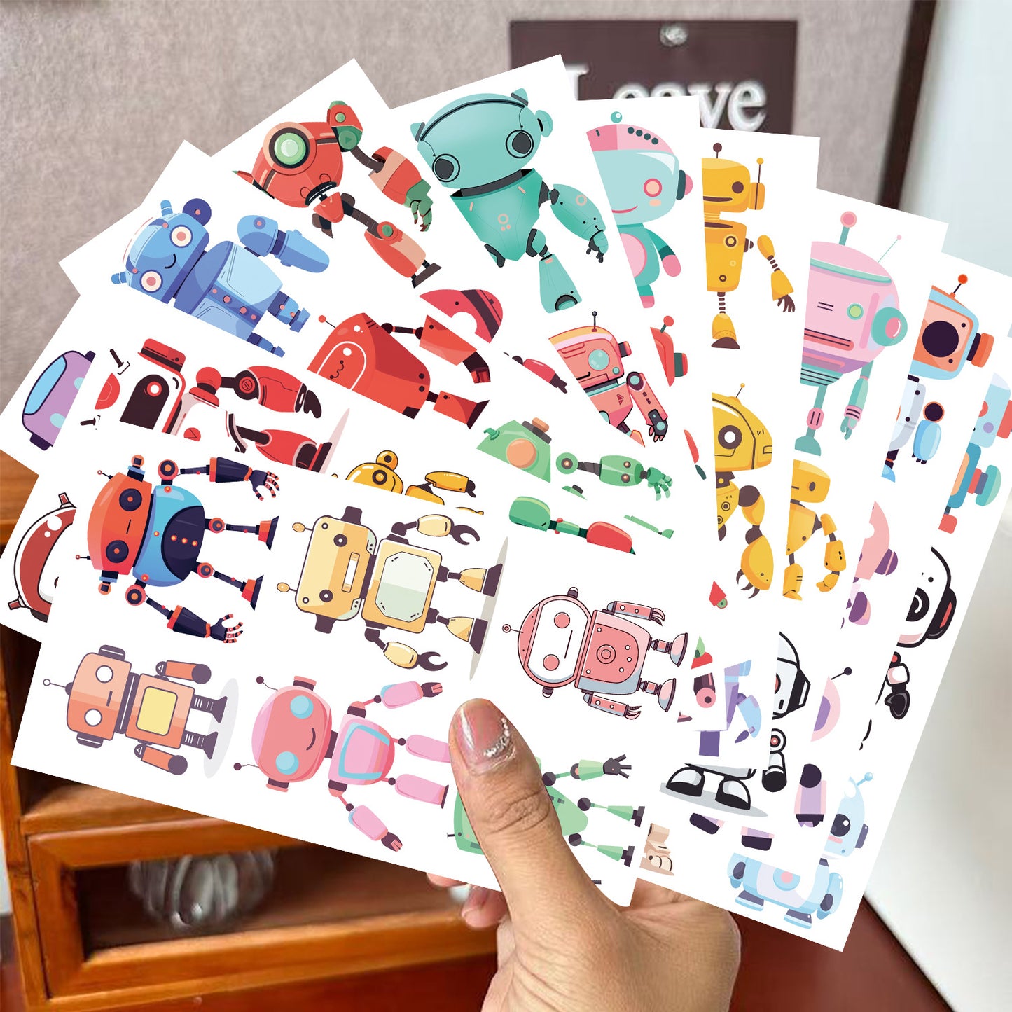 Tattoo Stickers Robot For Kids 1 Pack of 10 sheets