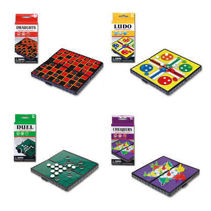 Play N Learn Mini Magnetic Travel Games | Ludo, Checkers, Reversi & Chinese Checkers