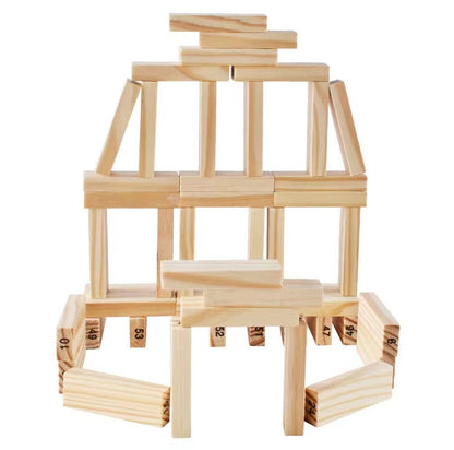 Play N Learn Classic Wooden Stack Game with Numbers & Dice | Family Party Game