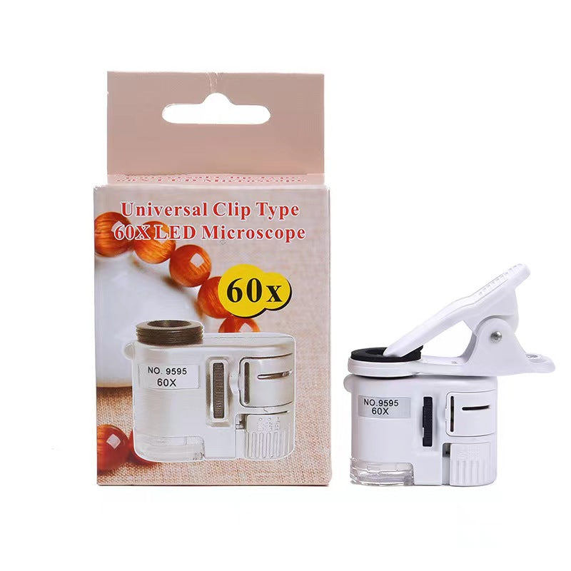 Pocket Microscope, 60X Handheld Mini Microscope with LED and Ultraviolet Light