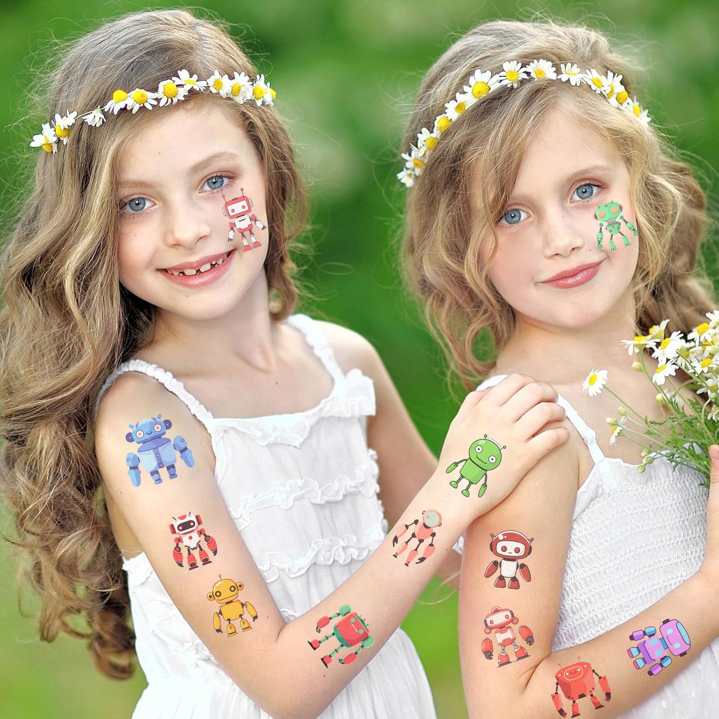 Tattoo Stickers Robot For Kids 1 Pack of 10 sheets