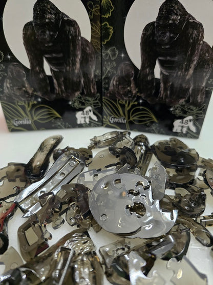 Play N Learn 3D Crystal Puzzle Gorilla & Baby Gift Set | Jigsaw Brain Teaser & Display Gift