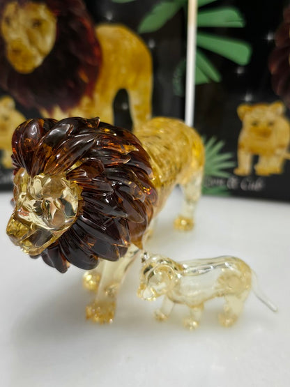 Play N Learn 3D Crystal Puzzle Lion and Cub | Parent & Baby Gift Set