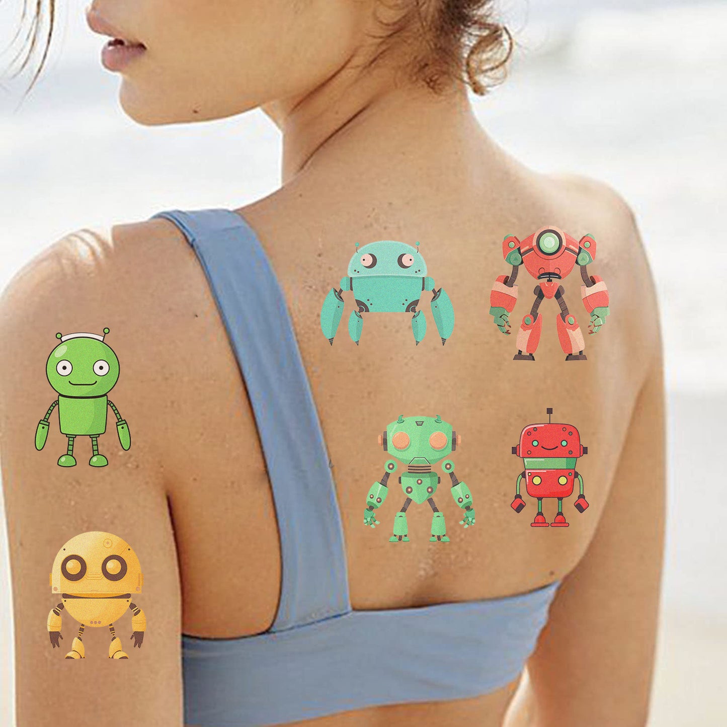 Tattoo Stickers Robot For Kids 1 Pack of 10 sheets