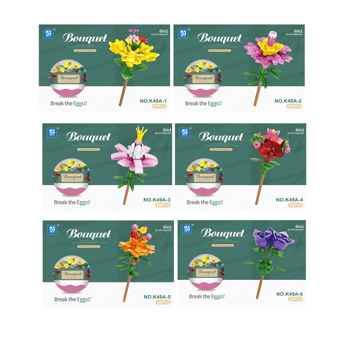 Build Your Own Creative Bricks Flowers Design Innovative  Party Gift