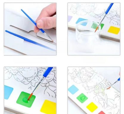 Play N Learn Watercolour Painting Book | Kids Art Kit with Paint & Brush