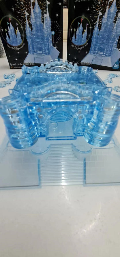 Play N Learn 3D Crystal Puzzle Grand Dark Blue Castle | Deluxe Jigsaw Brain Teaser & Display Centrepiece