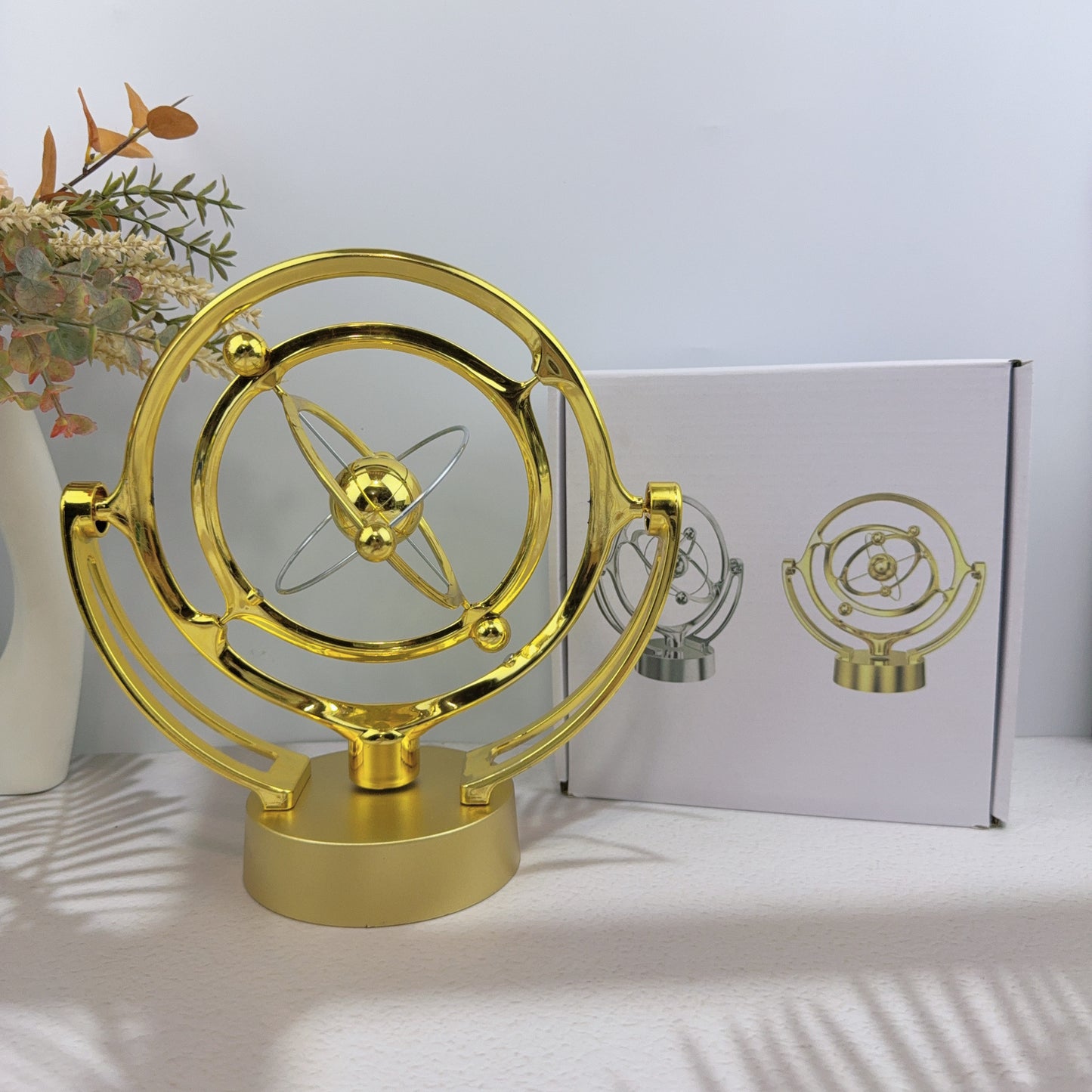 Kinetic Globe Motion Toy with Spinning Desk Decoration & Stress Relief Gift for Home or Office