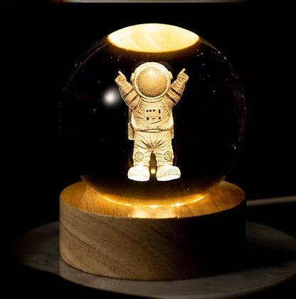 Play N Learn 3D Crystal Ball Lamp Nightlight | Futuristic Artistic Deco Gift