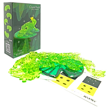 Play N Learn 3D Crystal Puzzle Frog Mummy & Baby Gift Set | Jigsaw Brain Teaser & Display Gift