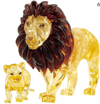 Play N Learn 3D Crystal Puzzle Lion and Cub | Parent & Baby Gift Set