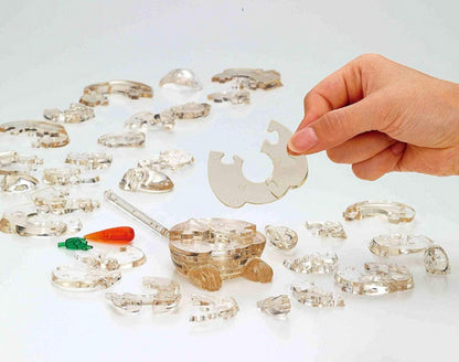 Play N Learn 3D Crystal Puzzle Rabbit Clear/Brown | Jigsaw Brain Teaser & Display Gift