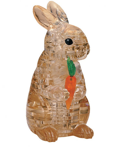 Play N Learn 3D Crystal Puzzle Rabbit Clear/Brown | Jigsaw Brain Teaser & Display Gift