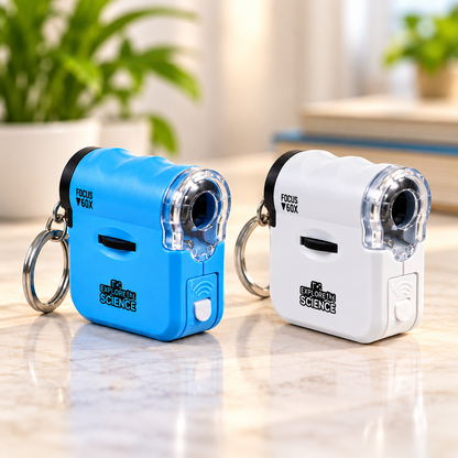 Play n Learn Mini Portable 60X Optical Microscope for Kids – Pocket Science Explorer with LED Light