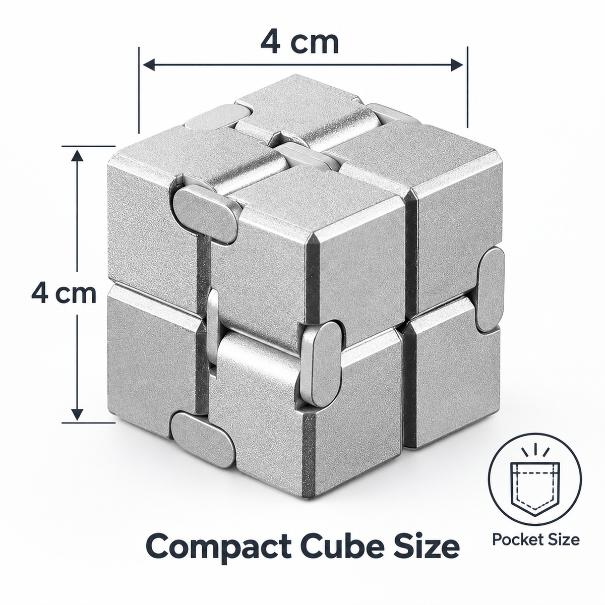 Play N Learn Infinity Metal Cube – Magnetic Fidget & Stress Relief Toy