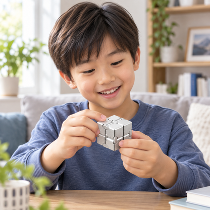 Play N Learn Infinity Metal Cube – Magnetic Fidget & Stress Relief Toy