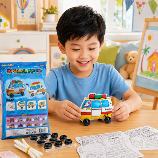 Play N Learn Colorloon Colour & Inflate 3D Vehicle DIY Kit | Party Gift