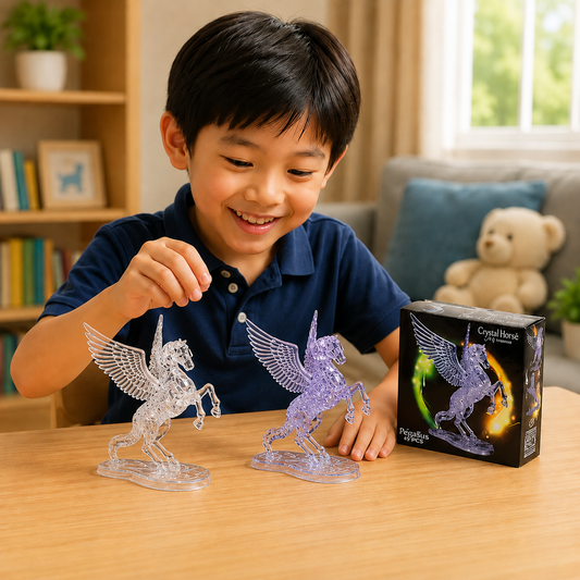 Play N Learn 3D Crystal Puzzle Flying Horse | STEM Jigsaw Brain Teaser