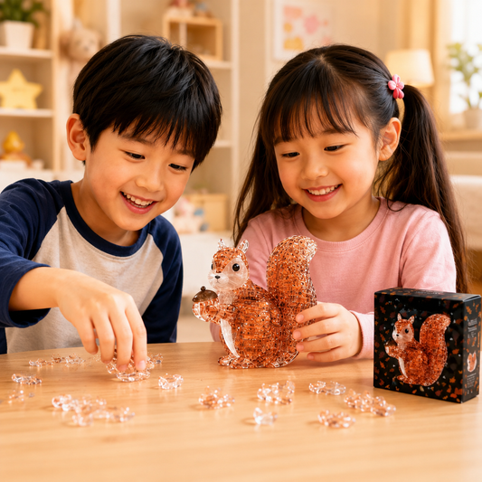 Play N Learn 3D Crystal Puzzle Squirrel | Woodland Animal Brain Teaser