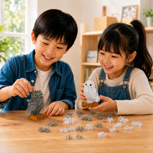 Play N Learn 3D Crystal Puzzle Clear/Black Owl | STEM Jigsaw Brain Teaser