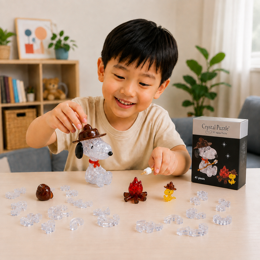 Play N Learn 3D Crystal Puzzle Snoopy Camping | STEM Jigsaw Brain Teaser