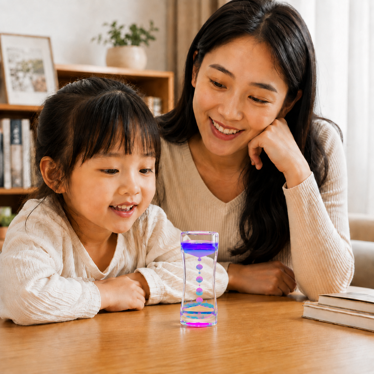 Play N Learn Rainbow Watery Hourglass Liquid Motion Timer | Desk Toy for Adults and Kids