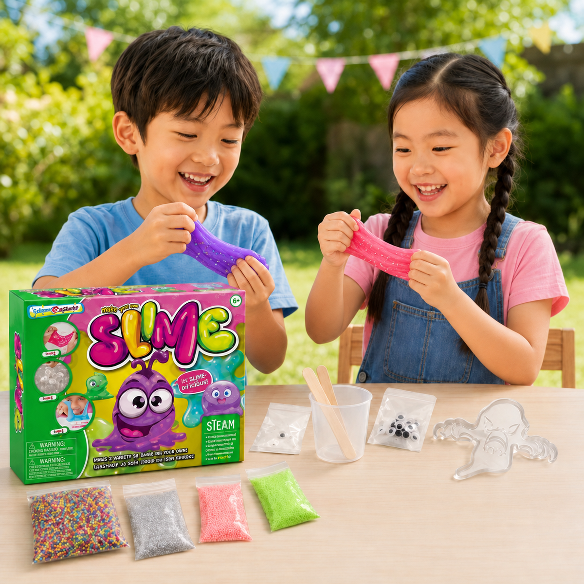 Play N Learn Make Your Own Slime Experiments Kit | STEAM Science Gift for Kids