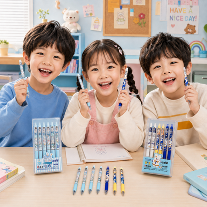 Play N Learn Erasable Pens 1 Box (12pcs) | Write, Erase, Rewrite (Random Colours)