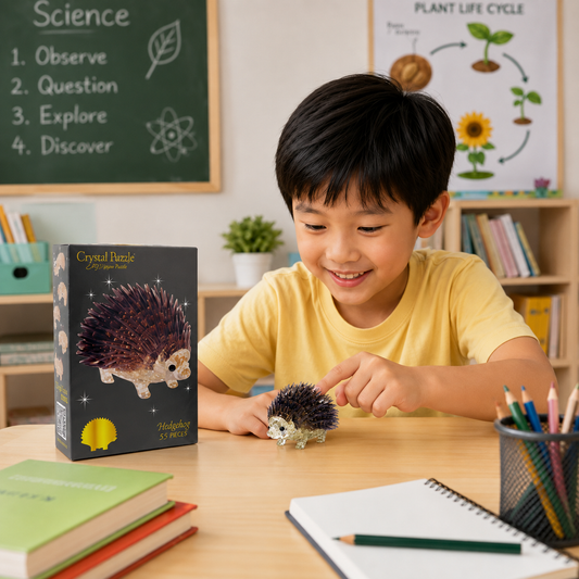 Play N Learn 3D Crystal Hedgehog Gift | Jigsaw Puzzle Building & Spatial Skills