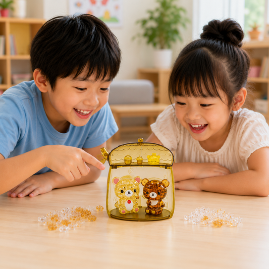 Play N Learn Rilakkuma Korilakkuma & Chairoikoguma Acorn House 3D Crystal Puzzle | Character Set & Spatial Learning
