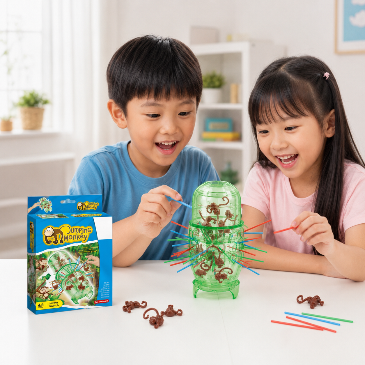 Play N Learn 707 Jumping Monkey Board Game | Family Fun Launching Game