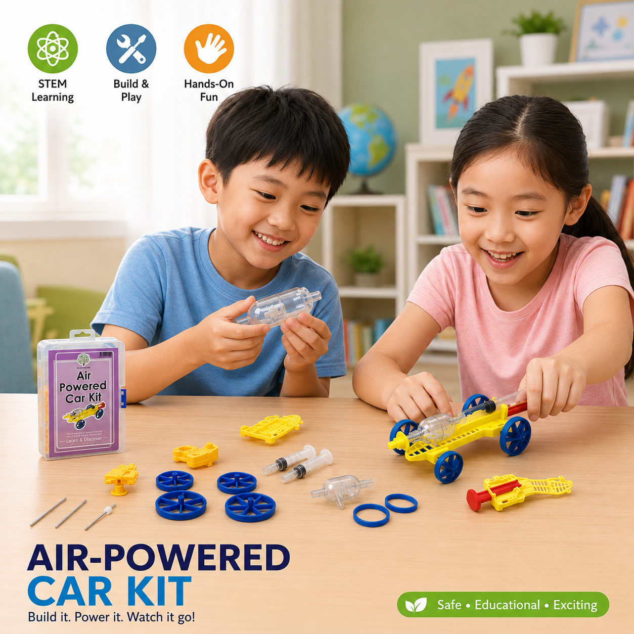 Play N Learn Air Powered Car Kit | STEM Science Experiment on Air & Energy