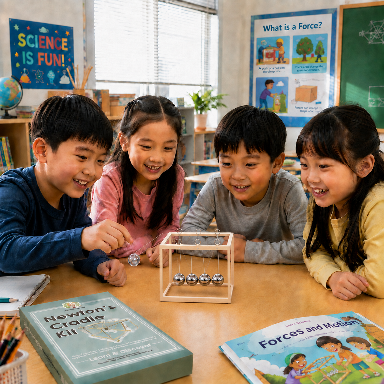 Play N Learn Newton's Cradle Kit | STEM Physics Experiment for Kids