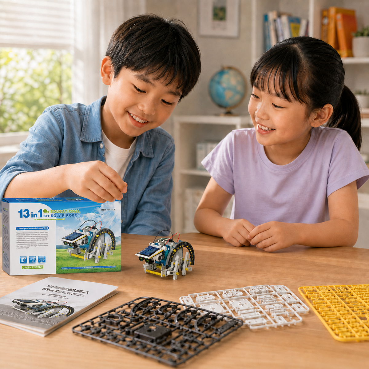 Play N Learn STEM 13-in-1 Solar Robot Kit | DIY Self-Assembly Science Toy