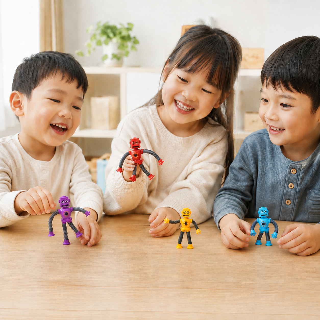 Play N Learn Fun Stretchable Pop Tube Robot Fidget Toy | Party Gift (Random Colour) 1 Piece