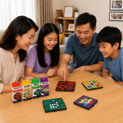 Play N Learn Mini Magnetic Travel Games | Ludo, Checkers, Reversi & Chinese Checkers