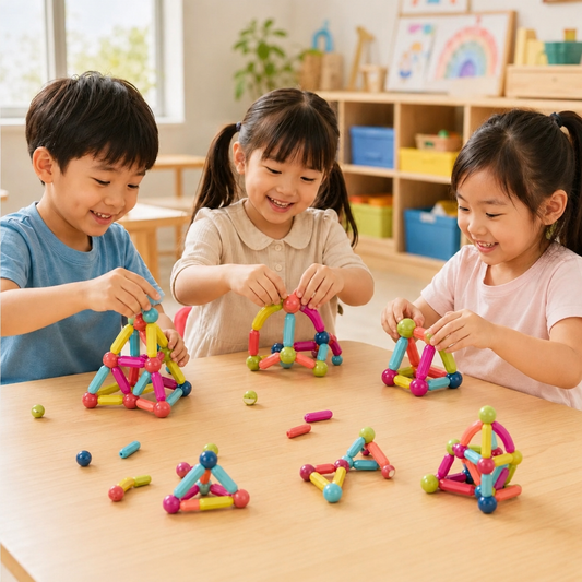 Play N Learn Magnetic Building Block Tiles | STEM Construction Toy for Kids
