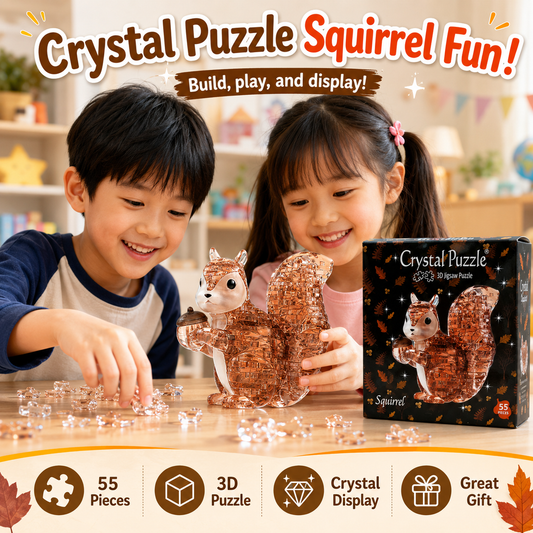 Play N Learn 3D Crystal Puzzle Squirrel | Woodland Animal Brain Teaser