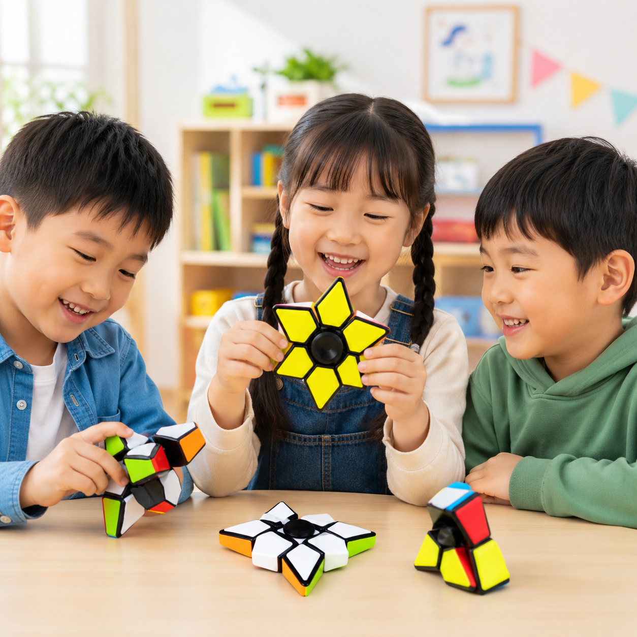 Play N Learn IQ Rubik Fidget Spinner | 2-in-1 Puzzle & Party Gift