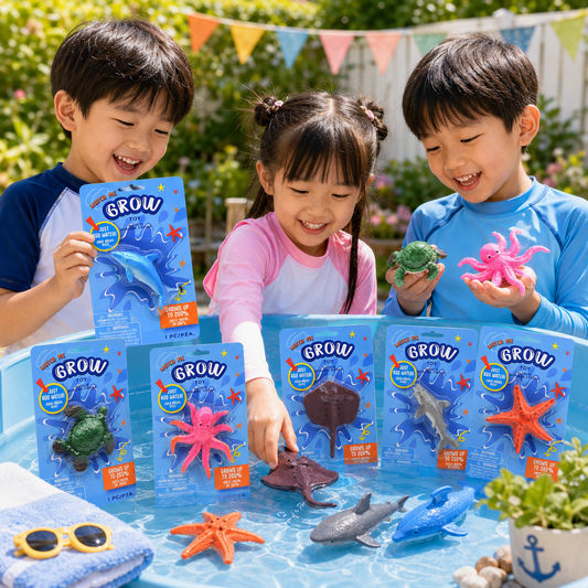 Play N Learn Huge Grow Sealife Toy | Water-Expanding Ocean Animal (Random Design)