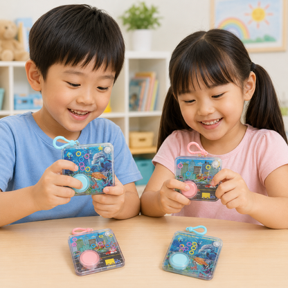 Play N Learn Fun Water Game with Keychain | Party Gift 3pcs Set (Random Designs)