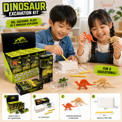 Play N Learn Dino Excavation Fossil Dig Toy | Party Gift 1 Piece (Random Design)