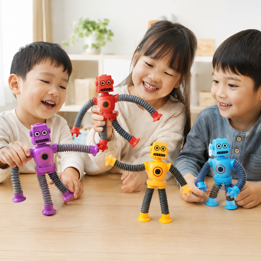 Play N Learn Fun Stretchable Pop Tube Robot Fidget Toy | Party Gift (Random Colour) 1 Piece