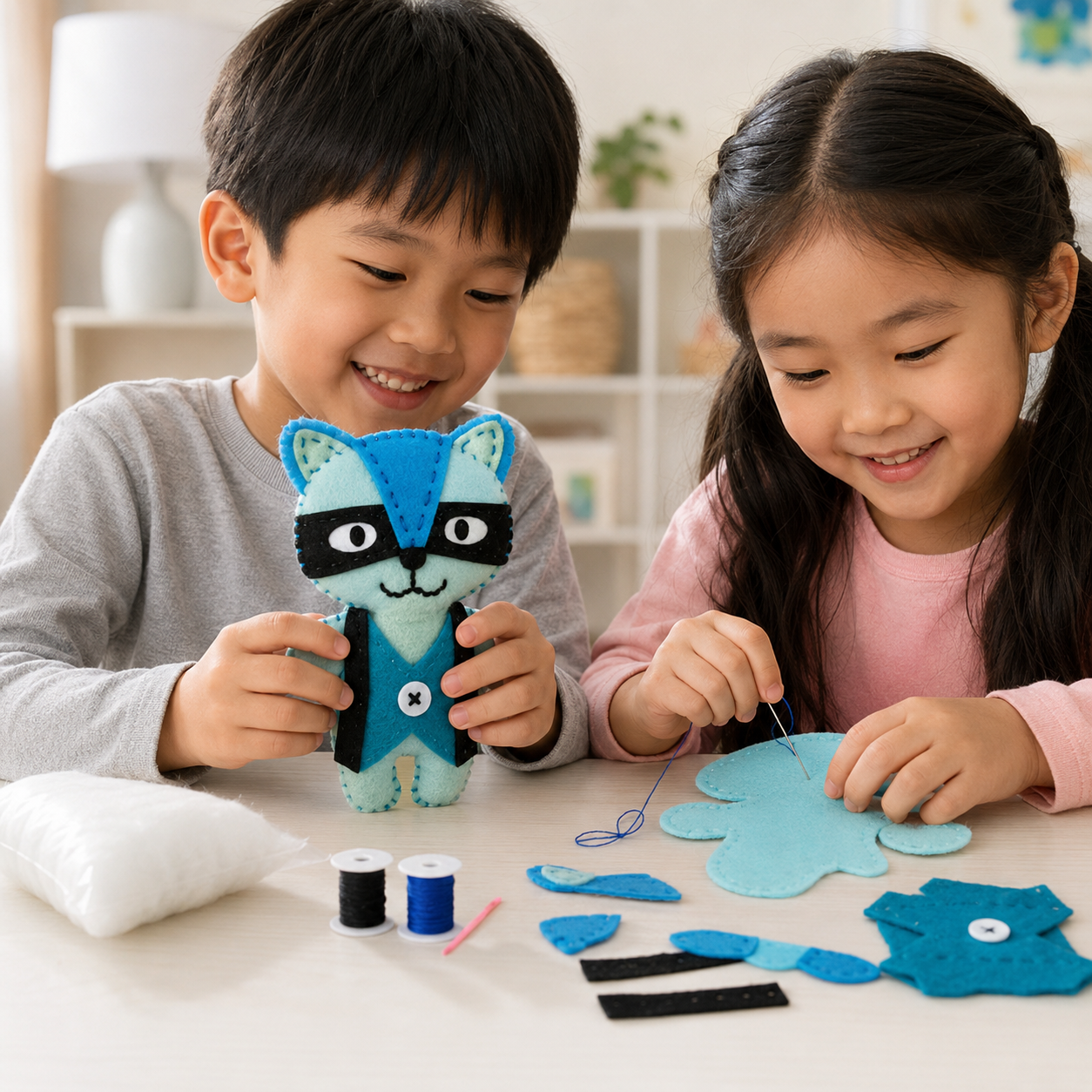 Play N Learn Craft Raccoon Sewing Kit | Learn to Sew Party Fun Gift