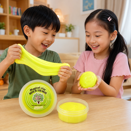 Play N Learn Magical Clay Glow In The Dark Putty Yellow | Imaginative Party Gift