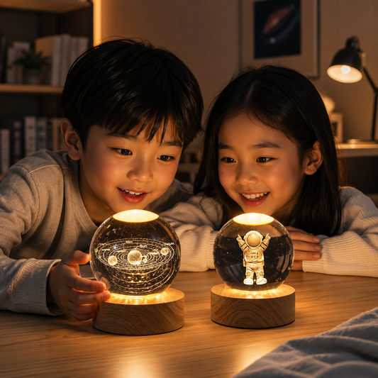Play N Learn 3D Crystal Ball Lamp Nightlight | Futuristic Artistic Deco Gift