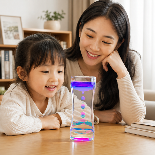Play N Learn Rainbow Watery Hourglass Liquid Motion Timer | Desk Toy for Adults and Kids