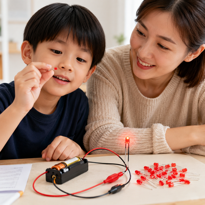 Play N Learn LED Light Bulb 5mm Red | Science Experiment Component Teaching Resource (20 Pieces)