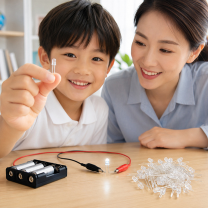 Play N Learn LED Light Bulb 5mm White | Science Experiment Component Teaching Resource (20 Pieces)
