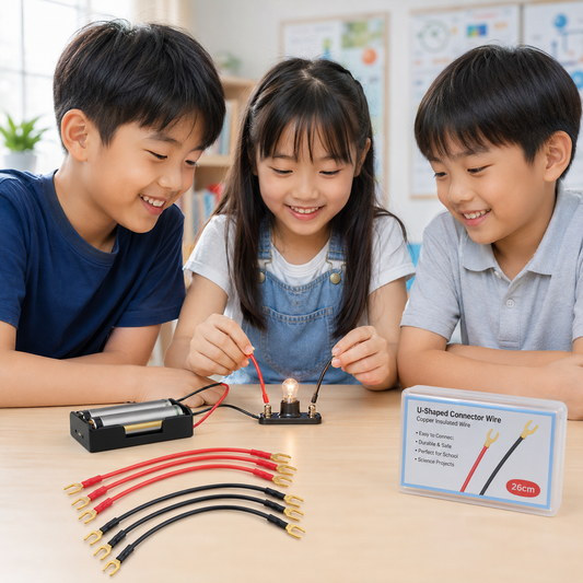 Play N Learn U-shaped Connector Wires with Copper Insulated Wire | Circuit Building Teaching Resource (10 Pieces)